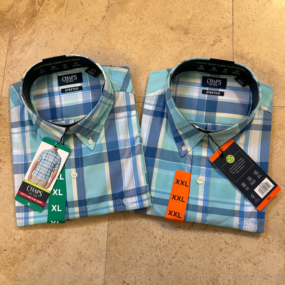 Chaps easy flex short sleeve button up shirt